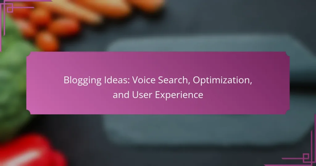 Blogging Ideas: Voice Search, Optimization, and User Experience