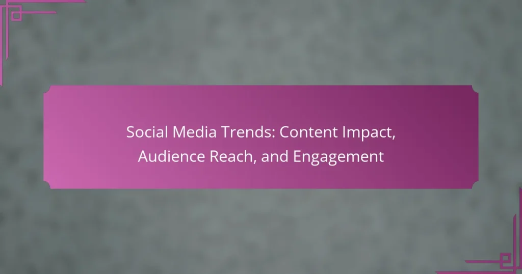 Social Media Trends: Content Impact, Audience Reach, and Engagement
