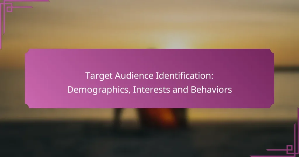 Target Audience Identification: Demographics, Interests and Behaviors