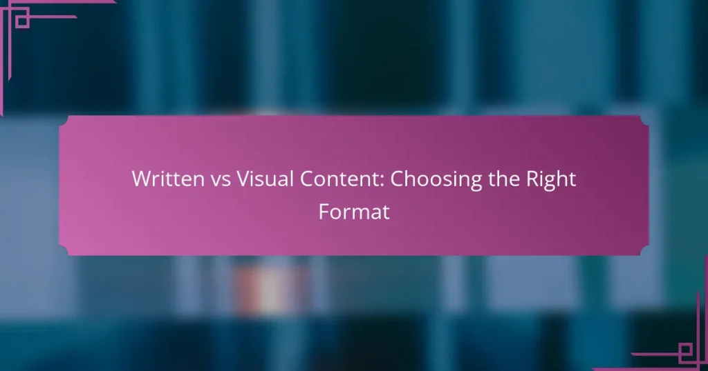 Written vs Visual Content: Choosing the Right Format