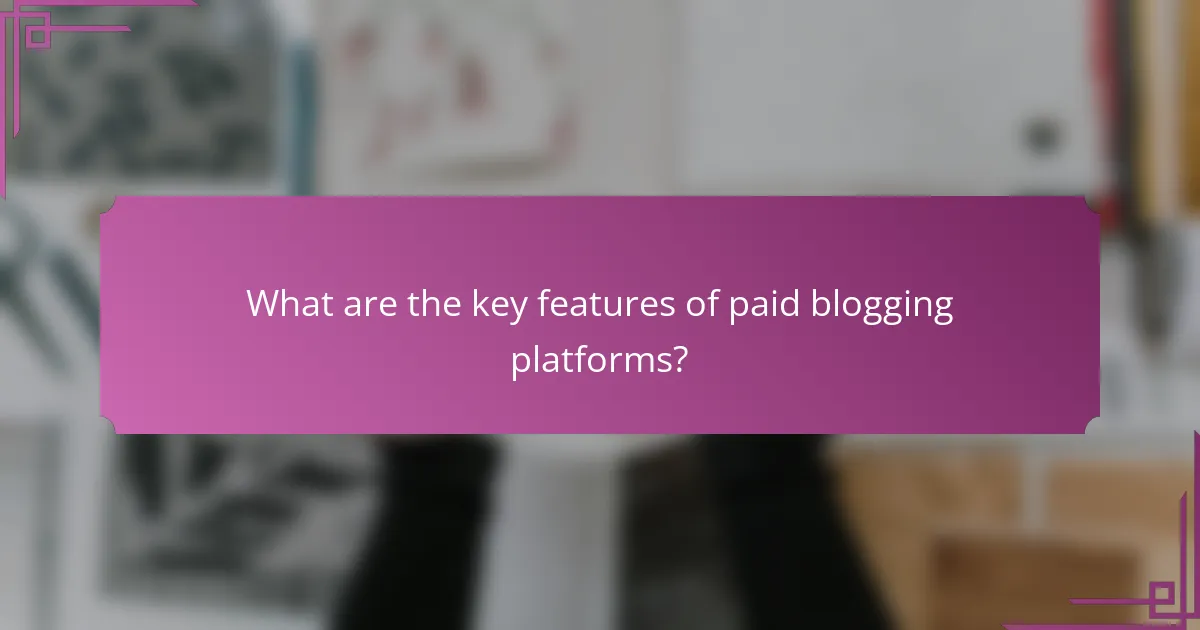 What are the key features of paid blogging platforms?