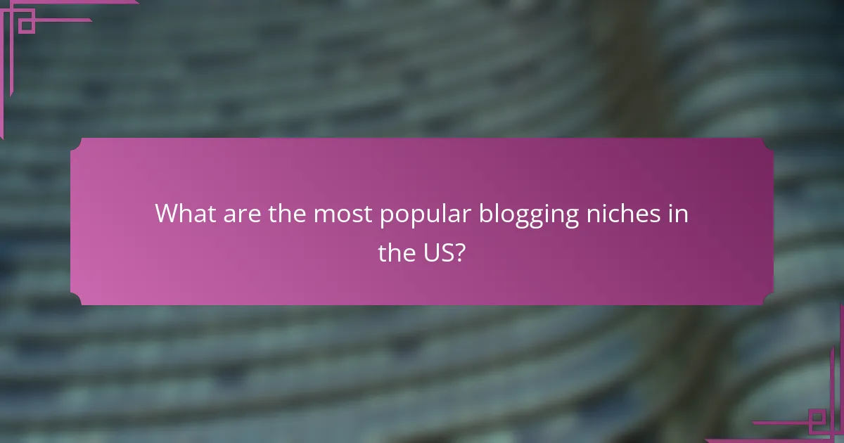 What are the most popular blogging niches in the US?