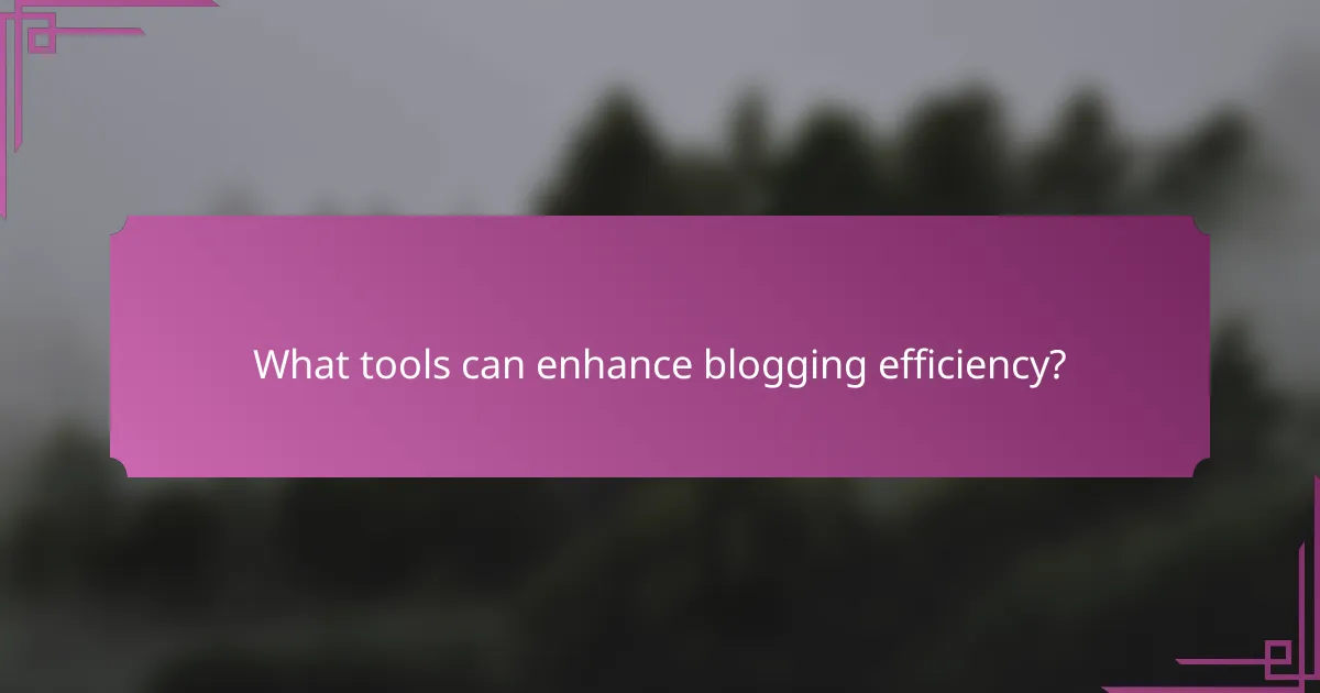 What tools can enhance blogging efficiency?